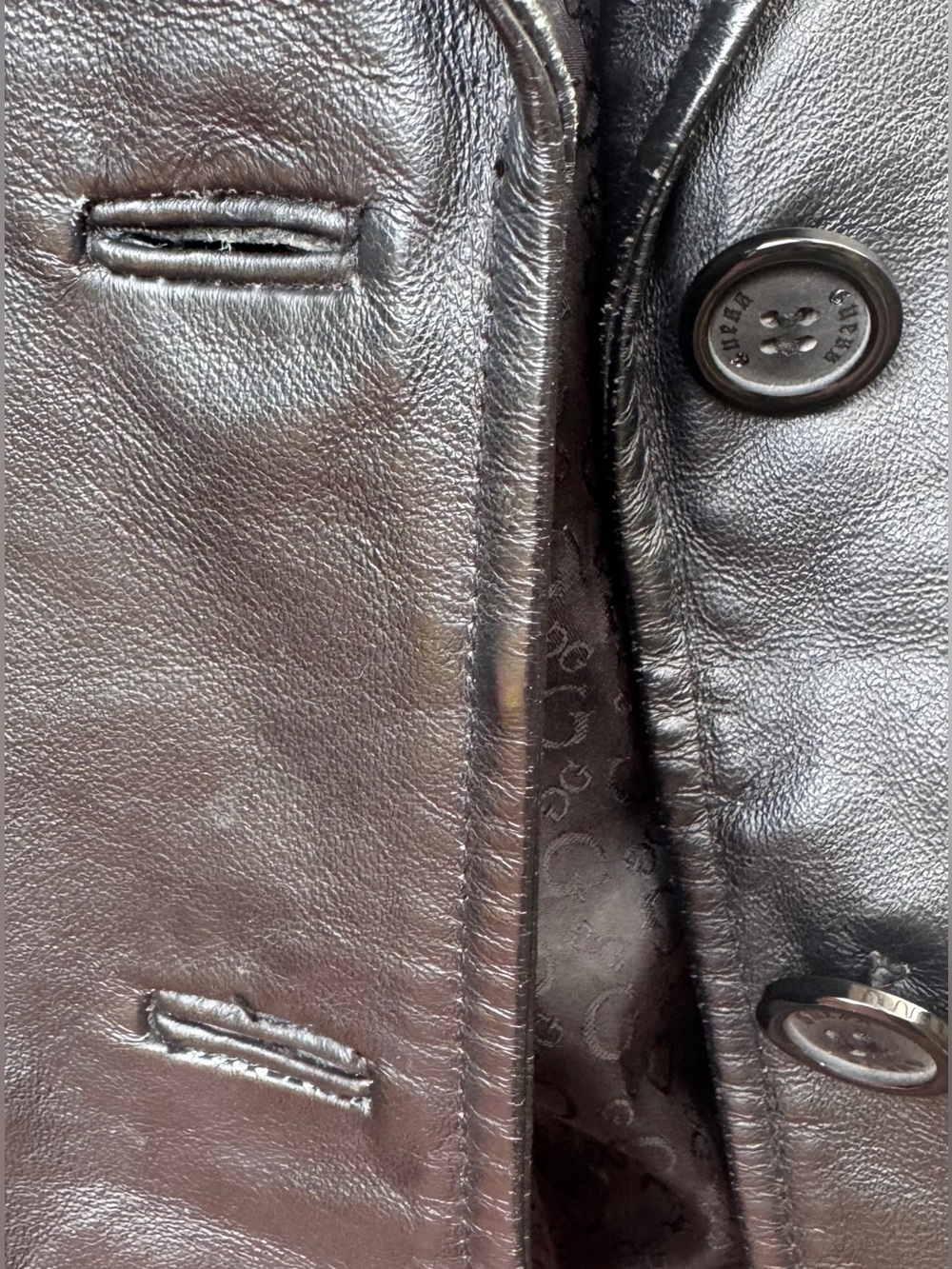GUESS Women's Black Leather Blazer Jacket - Picture 12 of 15